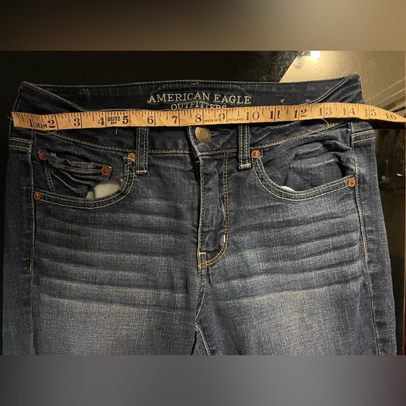 American Eagle Outfitters Dark Blue Straight Leg Jeans - Picture 5 of 6